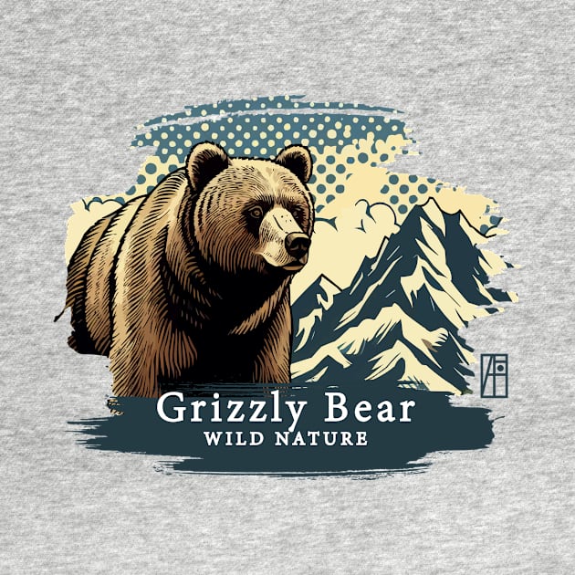 Grizzly Bear - WILD NATURE - GRIZZLY -16 by ArtProjectShop